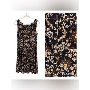 Womens Dark Floral Dress Large Whimsigoth Romantic Cottage Fairy Grunge Beachy